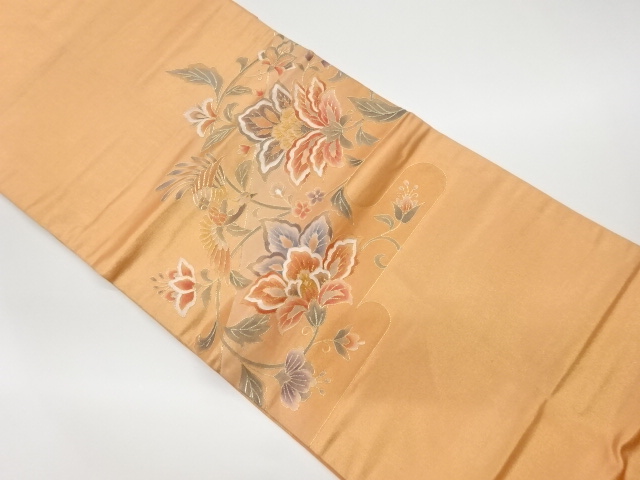 リサイクル　手描き花唐草に鳳凰模様名古屋帯